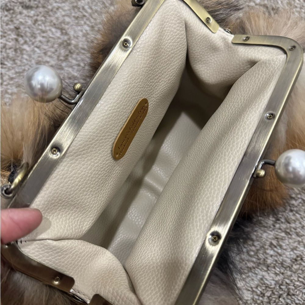 Handmade Real Fox Fur Kiss-lock Frame Clutch Bag, Shoulder Bag/ Crossbody - Picture 14 of 14